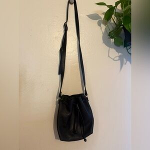 Portland Leather Goods Black drawstring bag